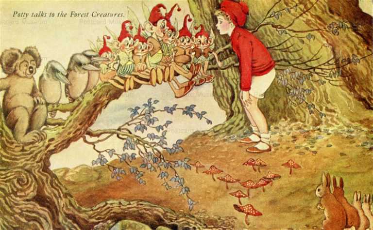 fo240-Ida Rentoul Outhwaite Potty Talks to Forest Creatures