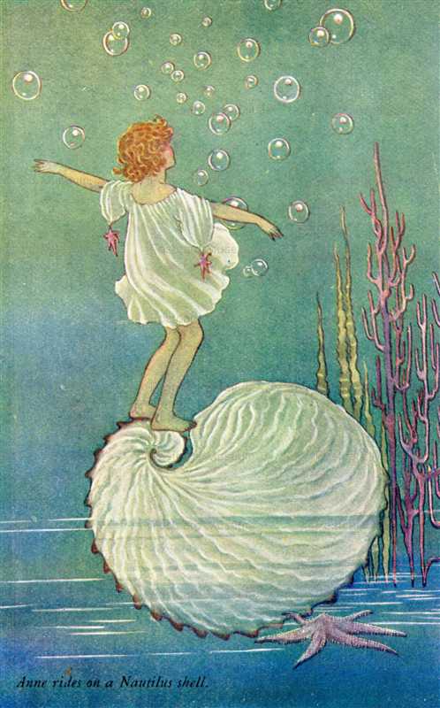 fo245-Ida Rentoul Outhwaite Rides on a Nautilus Shell from the Enchanted Forest