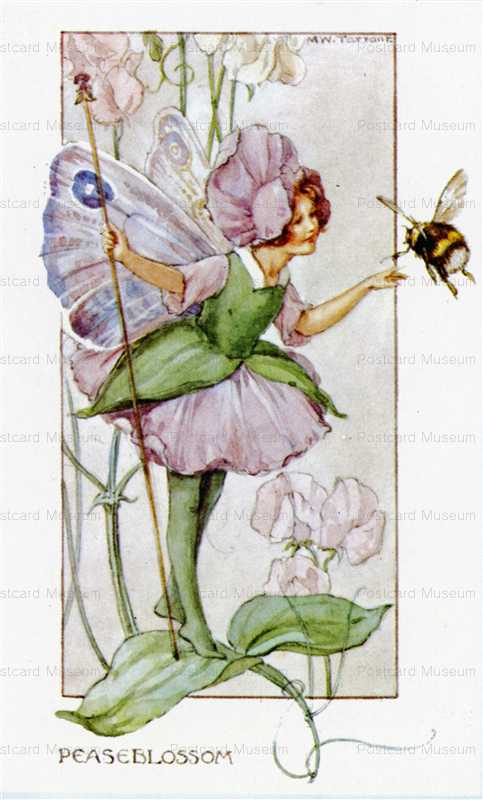 fo360-Margaret Winifred Tarrantt Peaseblossom Fairy Larkspur Bee