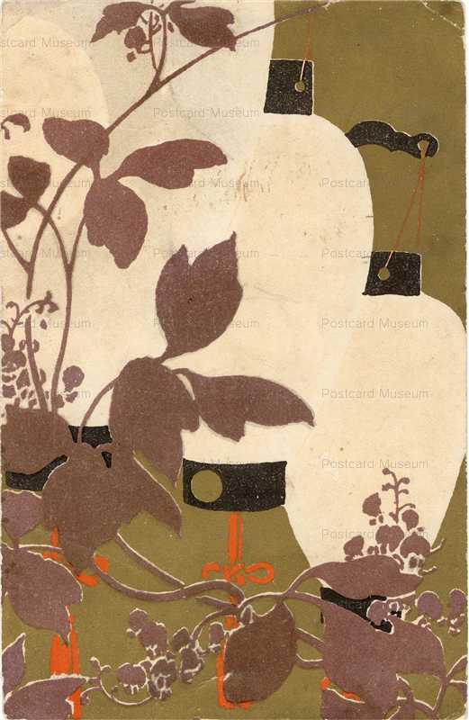 kfg601-堤燈 草花絵柄