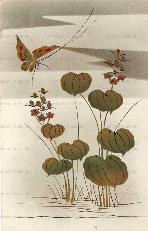 kfg840-蝶と花 金漆