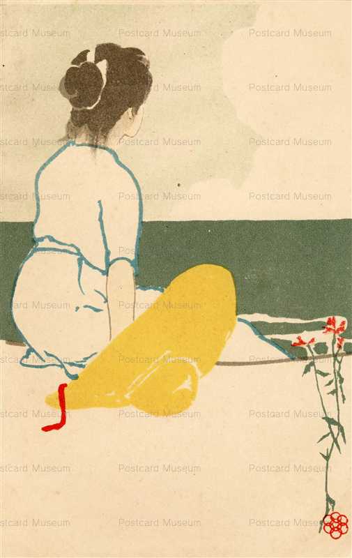 kk004-鏑木清方 夏の海辺