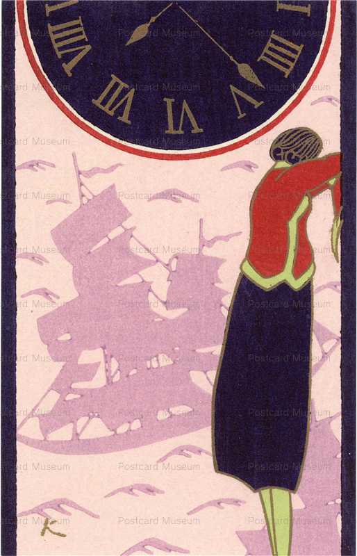 絵葉書■アート　版画■小林かいち画　ダイヤのエースと女性図　京都さくらい屋　 千寿大徳寺派 黄梅院 小林太玄 利休居士坐像 美山画 紙本