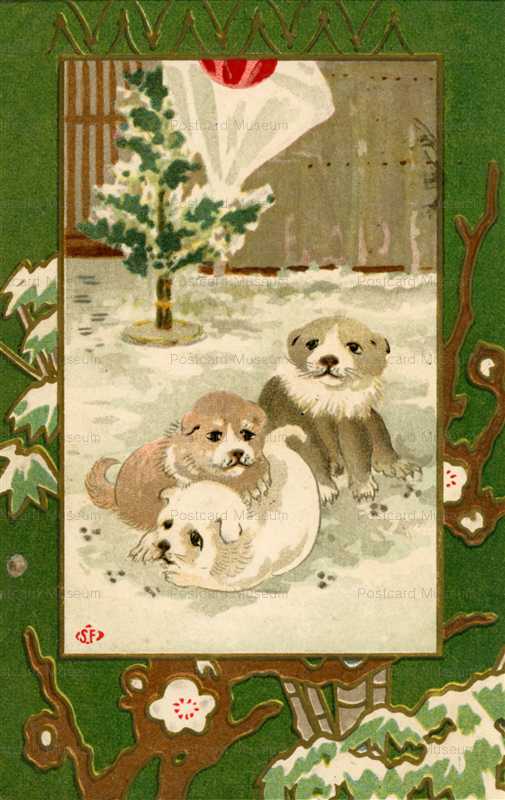 ni390-雪中の犬