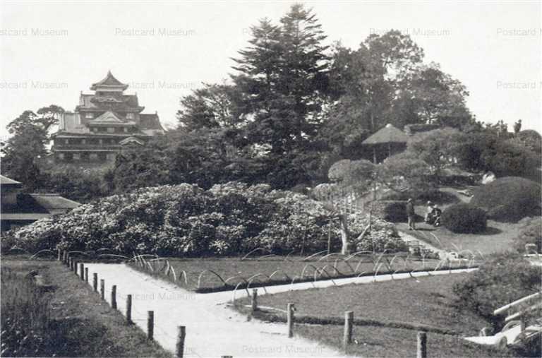 ok485-Korakuen Okayama castle 城望む 岡山後楽園