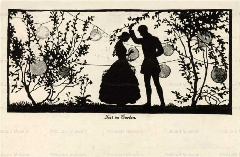 sib045-Couple with Chinese Lanterns Silhouette