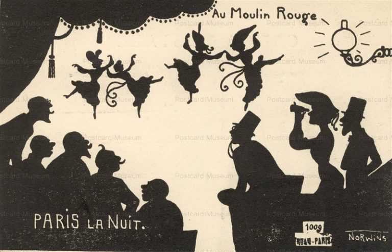 sib810-Paris La Nuit Silhouette Norwins Au Moulin Rouge