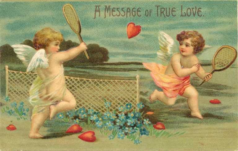 v288-Valentine Cupid Play Tennis