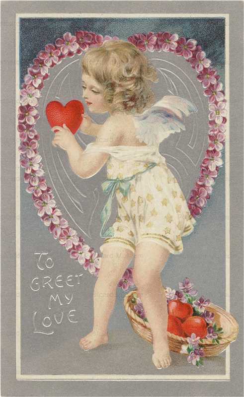 v360-Romantic Winged Cupid Hearts and Violets