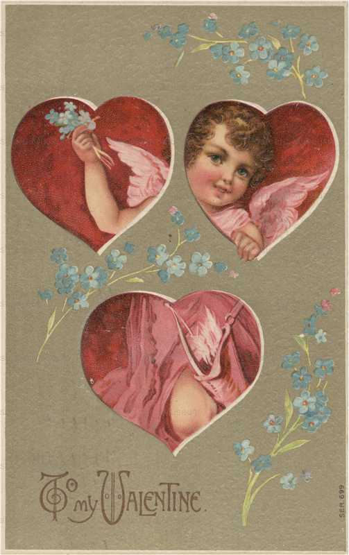 v450-Valentine Cupid Heart Window