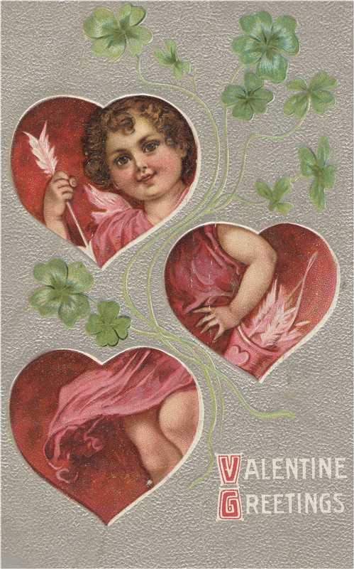 v452-Valentine Cupid Heart Window