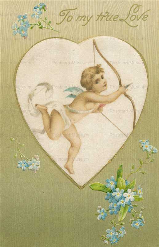 v827-Heart Cupid to My True Love Silk