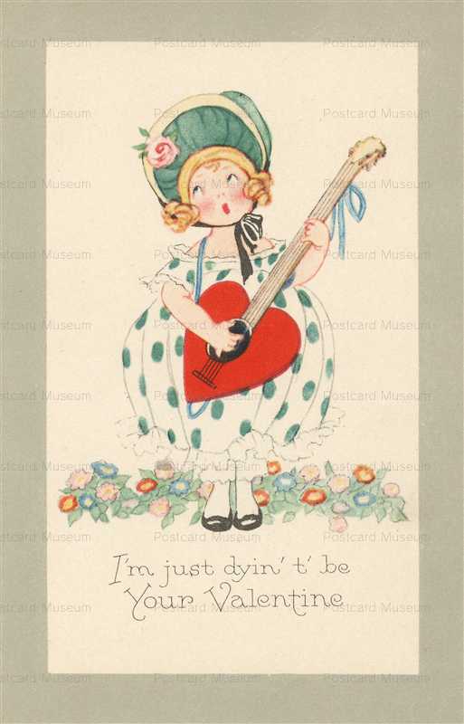 vh860-Valentine Girl with Heart Guitar