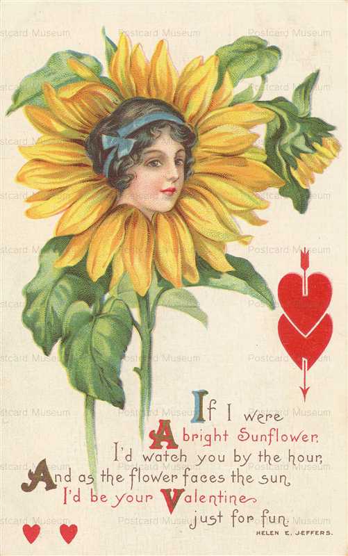 vl022-Valentine Fantasy Sunflower Girl Helen E Jeffers