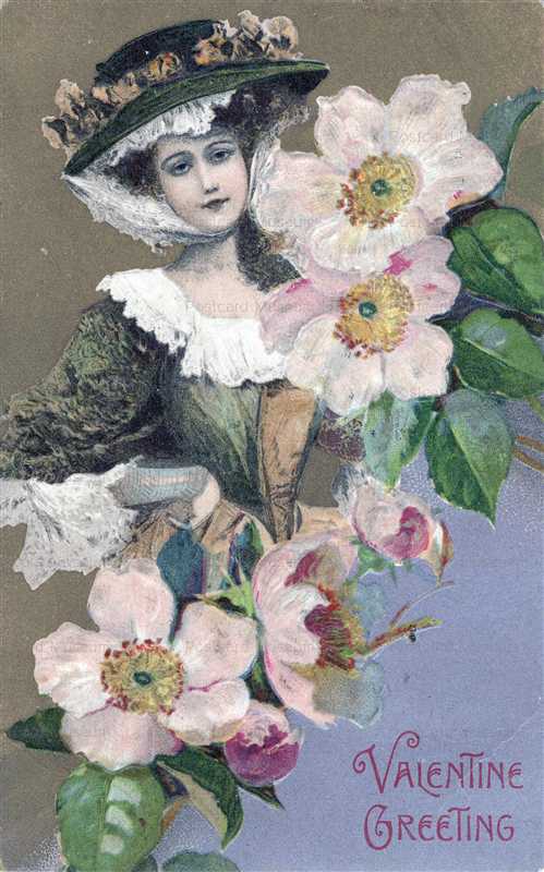 vl024-Valentine Lady with Flower