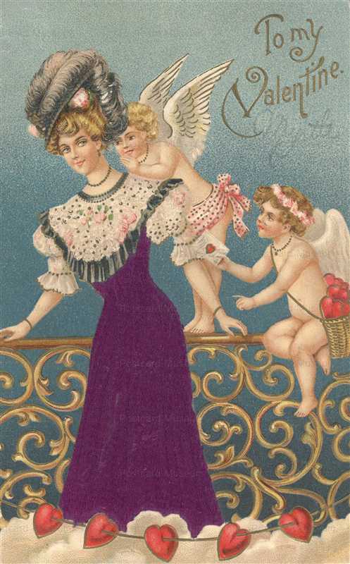 vl423-Valentine Pretty Lady Cupid Silk Dress