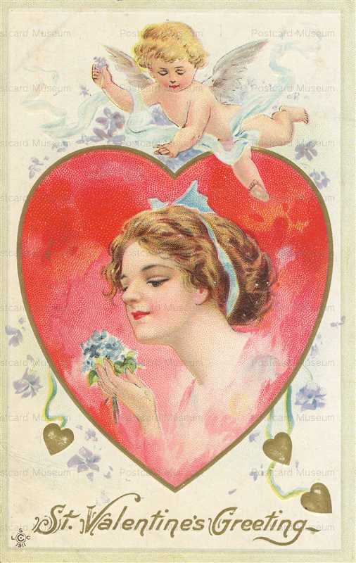 vl520-Valentine Cupid Heart Lady Gold