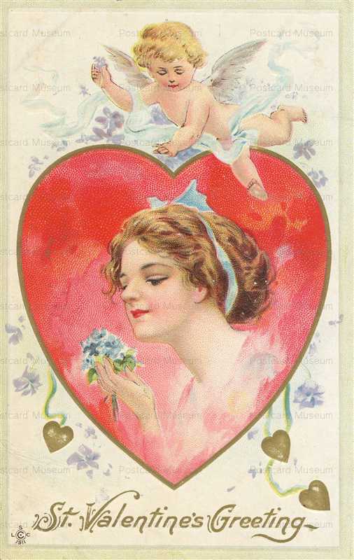 vl520-Valentine Cupid Heart Lady Gold