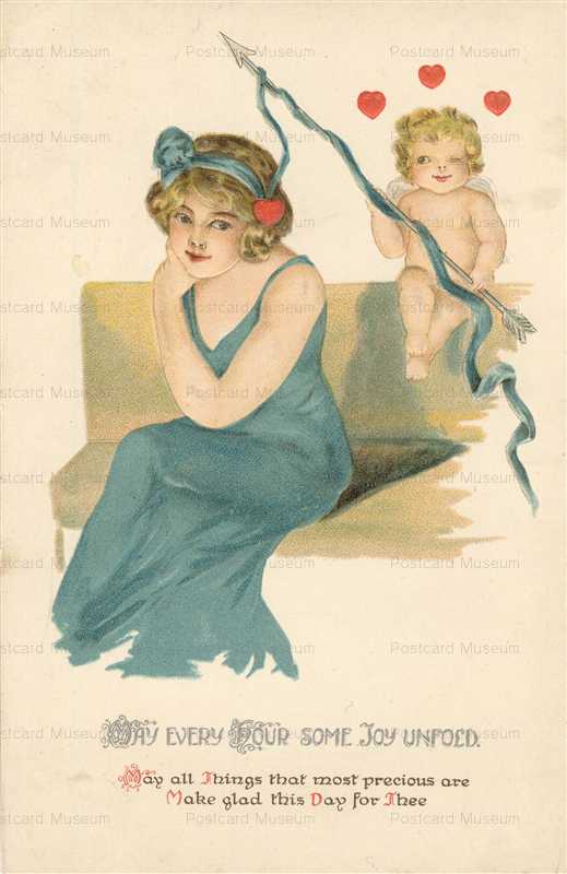 vl743-Beautiful Woman Cupid with Arrow Valentine