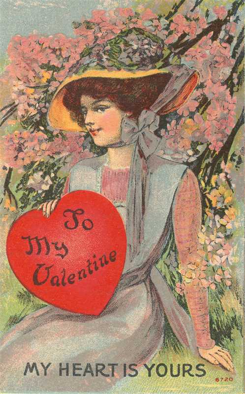 vl745-Beautiful Woman Holding Heart Flower