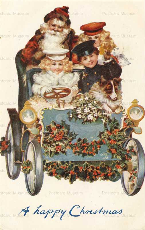 xm430-Santa & Children in Early Car Tuck