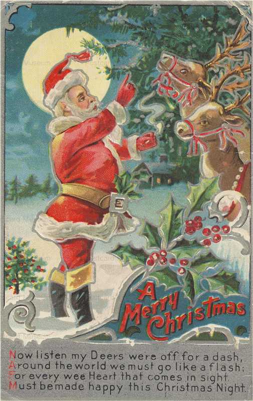 xm470-Merry Xmas Santa Deers