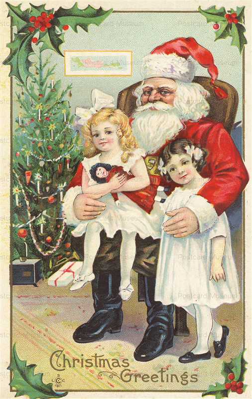 xm502-Santa Claus with Girls Doll