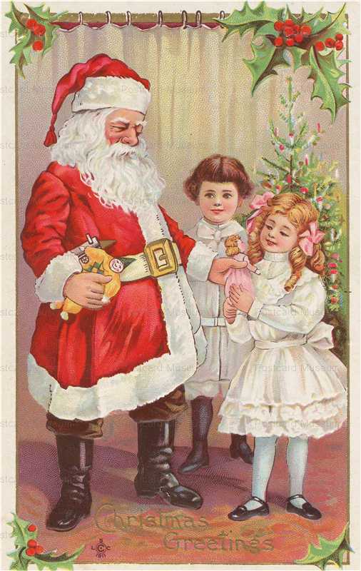 xm504-Santa Claus with Girls Doll
