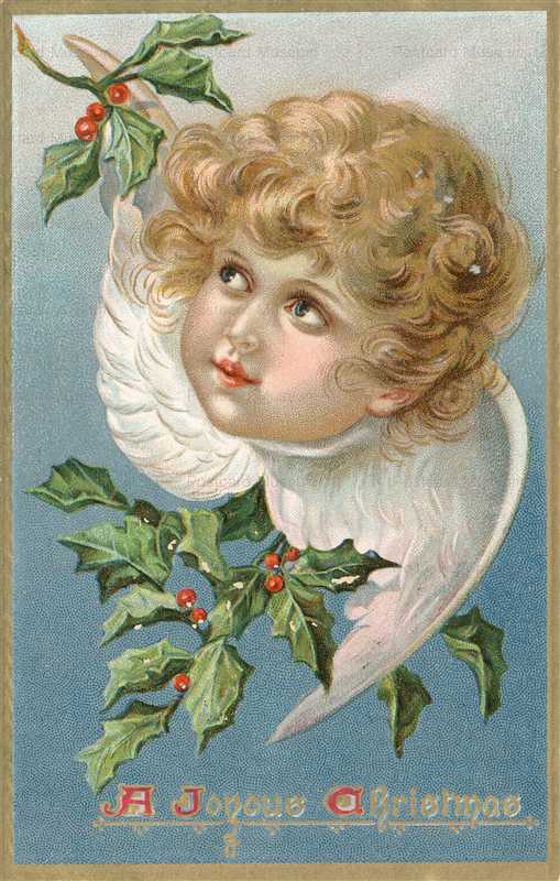 xm650-Angel Face Christmas Nestled Wings