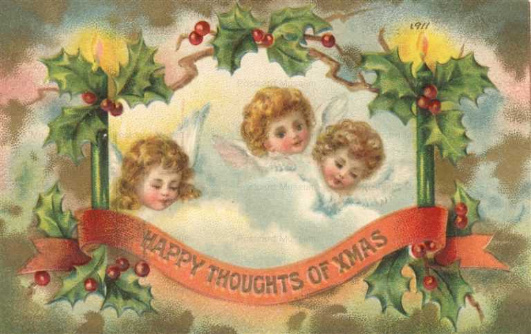 xm670-3Beautiful Angels in Clouds Holly Candles