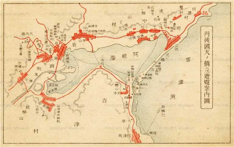 kob895-Tango Amanohashidate Map 丹後国 天ノ橋立遊覧案内図