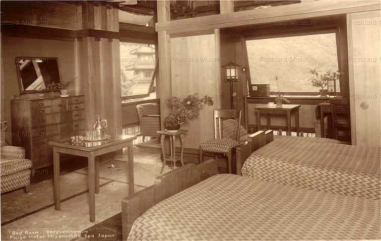 lh360-Bed Room Chrysanthemum Fujiya Hotel Miyanoshita 富士屋ホテル 宮下　