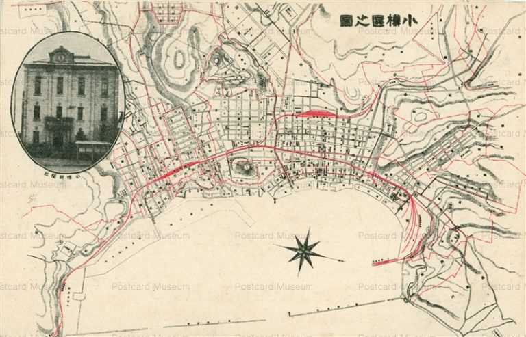 ho797-Otaru Map 小樽新聞社 小樽區之図 地図
