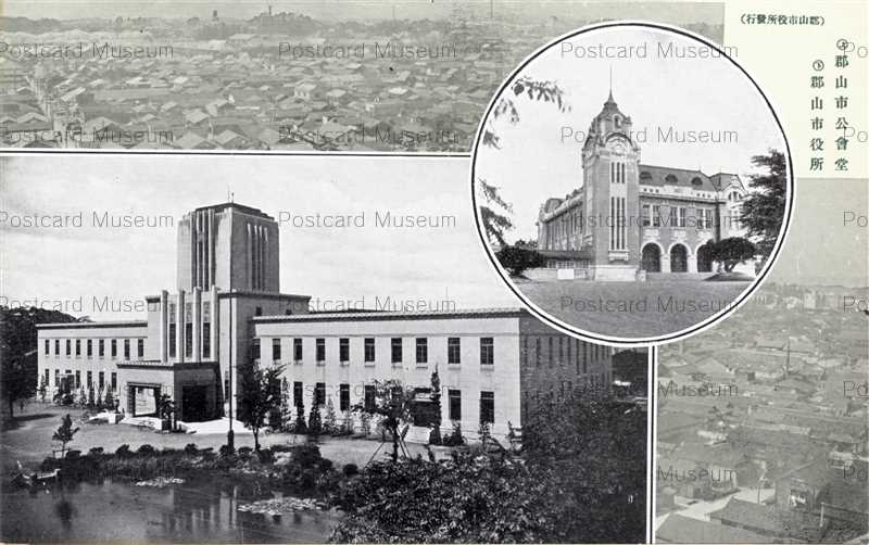 Ef369 Koriyama City Hall 郡山市役所 郡山市公会堂 絵葉書資料館 Ef369 Koriyama City Hall 郡山市役所 郡山市公会堂 絵葉書資料館