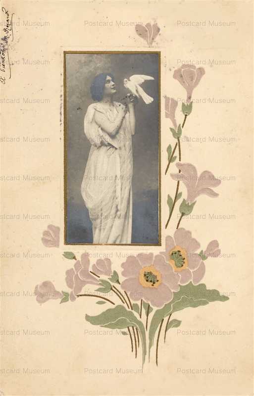 el210-Beautiful Lady with Dove