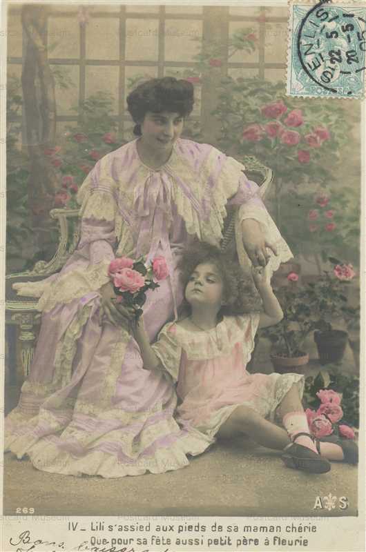 el394-Edwardian Dressed Lady and Girl