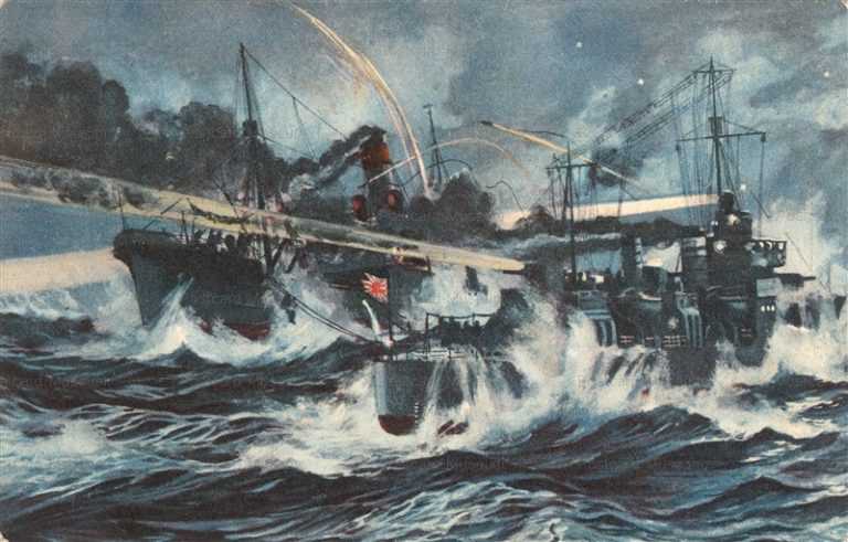 gn492-嵐の中 戦艦