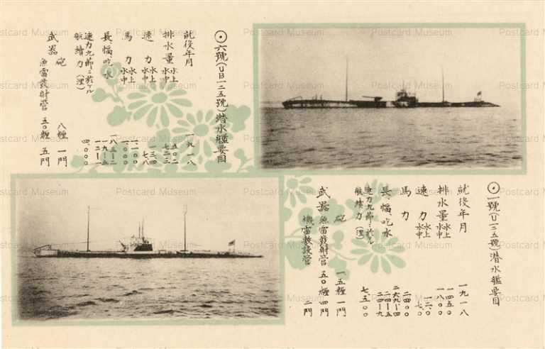 gn520-Navy Submarine 一号 六潜水艦要目