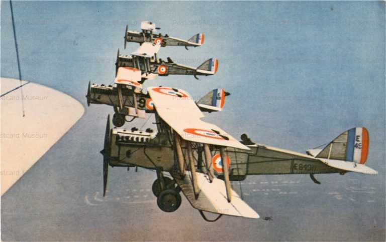 gn680-フランス空軍の編隊飛行 少年倶楽部絵はがき