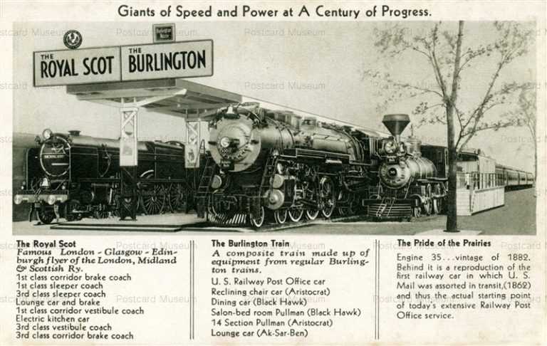 trm115-Giants of Speed Royal Scot Burlington Railroad Train Century of Progress