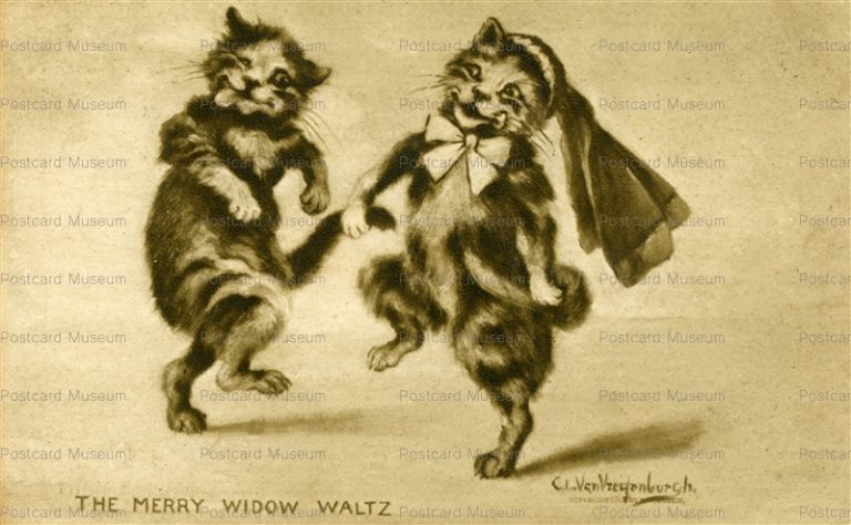 acc990-Cat Dancing Merry Widow Waltz