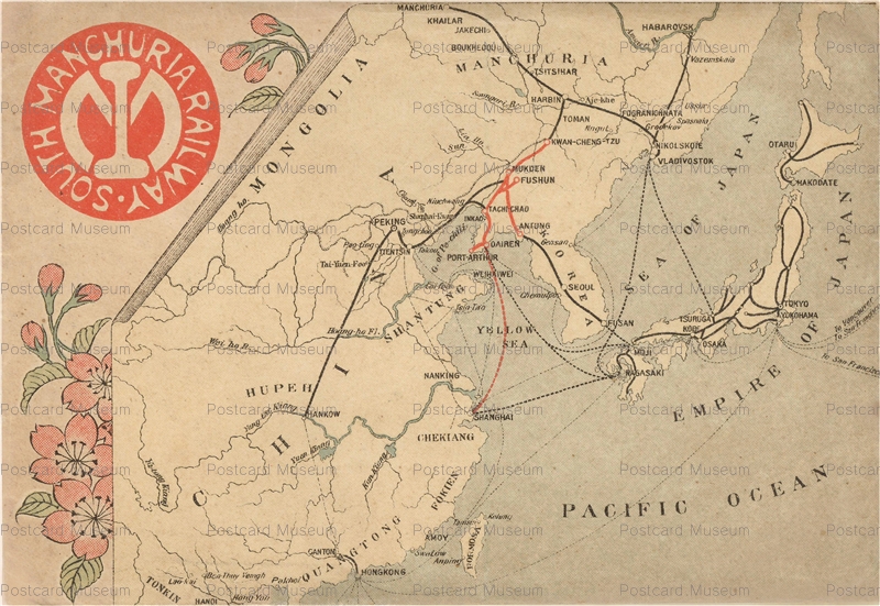 戦前 絵葉書　南満州鉄道　運営鉄道1萬粁開通記念　4枚 袋付き◆中国 満鉄 あじあ号 李紹庚 古写真 古地図 記念スタンプ chd729-South Manchuria Railway Company\u0027s Dairen 南満州鉄道株式会社