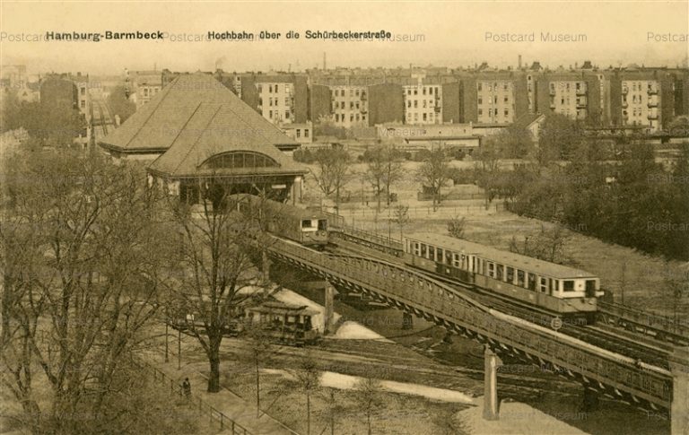 eug112-Hamburg-Barmbeck Hochbahn uber die SchurbeckerstraBe