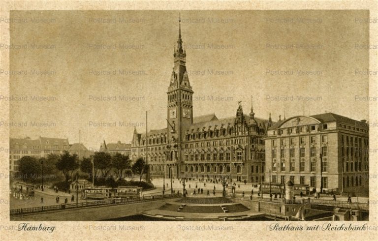 eug124-Hamburg Rathaus mit Reichsbank