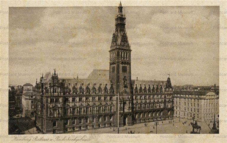 eug130-Hamburg Rathaus u Reichsbankgebaude