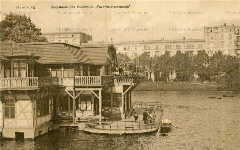 eug141-Hamburg Bootshaus des Ruderclub Favorite-Hammonia