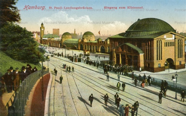 eug161-Hamburg St.Pauli-landungsbrucken Eingang zum Elbtunnel