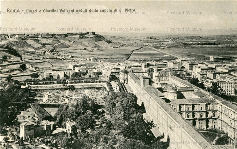 eui090-Roma Muset e Giardini Vaticani veduti Dalla cupola di S.Pietro