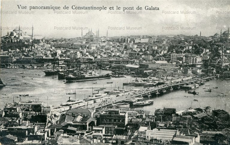 eut070-Ver panoramique Constantinople Pont de Galata