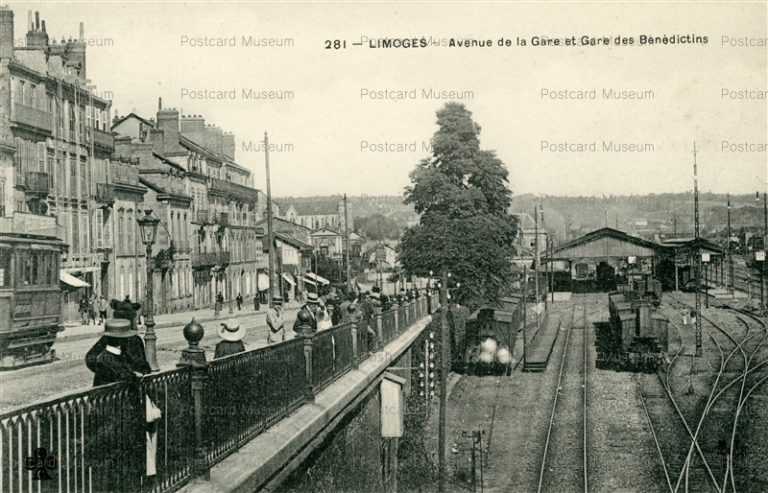 gf810-Limoges Avenue de la Gare et Gare et Gare des Benedictins